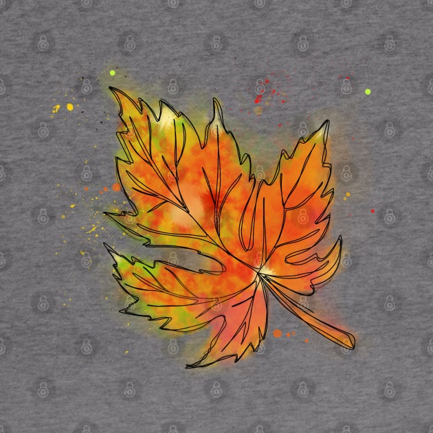 Fall maple leaf by MistyLakeArt